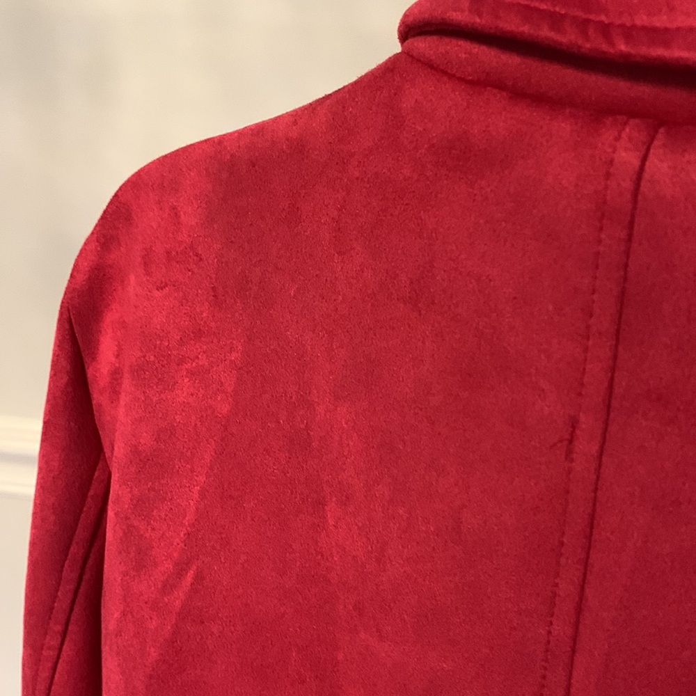 Chico’s Raspberry Scuba Suede Collared Jacket Size 8/10 - Picture 7 of 10